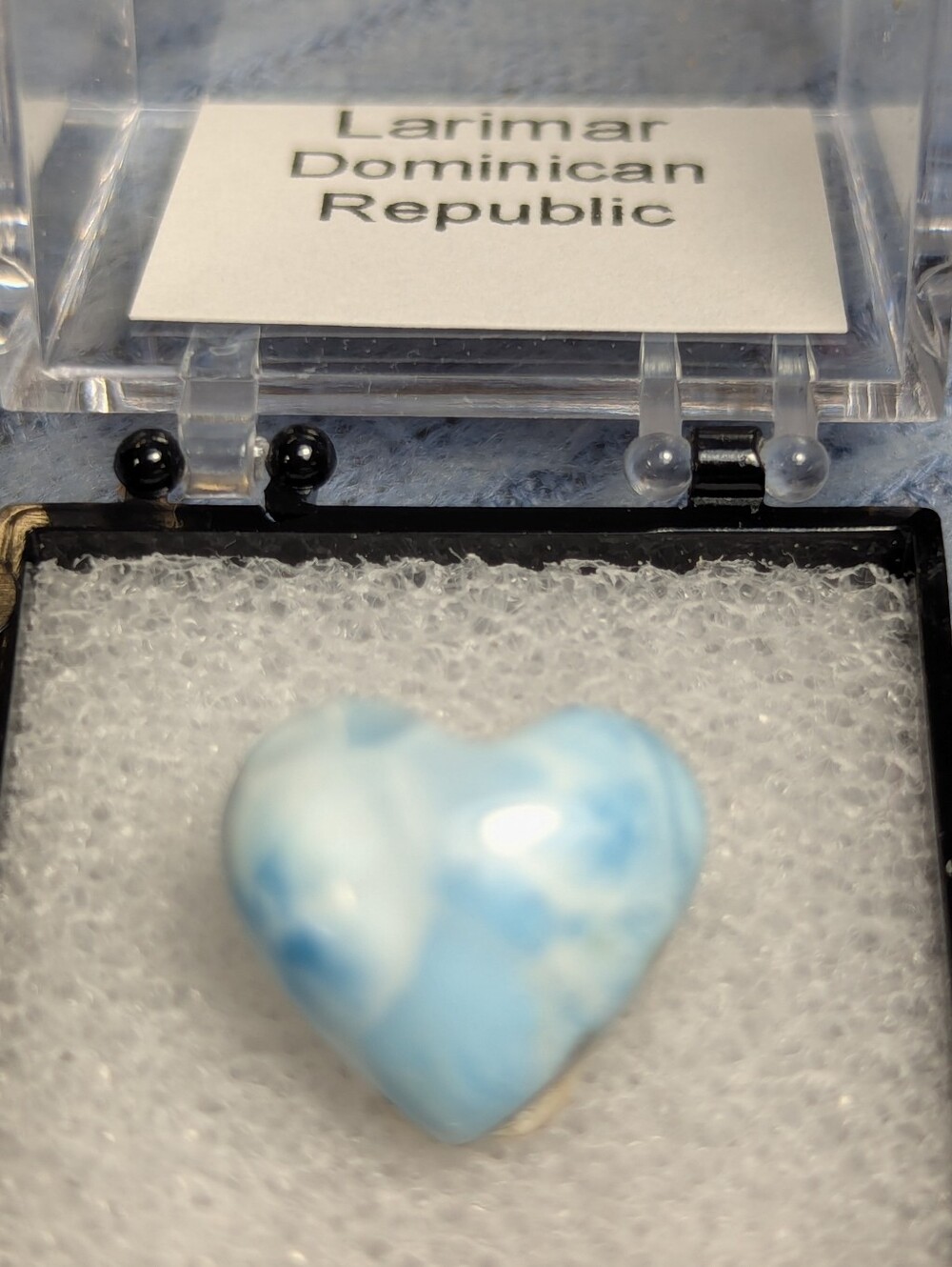 Larimar Polished Heart Cabachon Piece